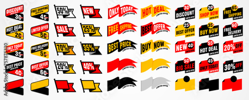 stickers and tags banners set,  stroke sale, sales label collection suitable for design promotion media
