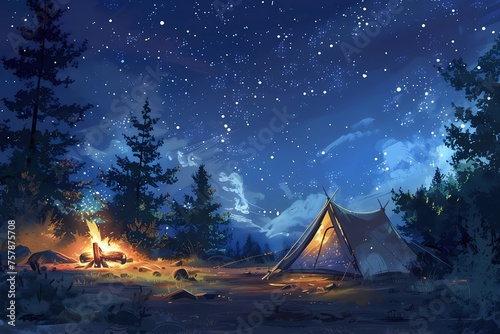 camping at night in the mountains © Nour