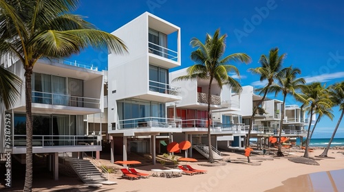 Modernist style beach apartments in Brazil.



