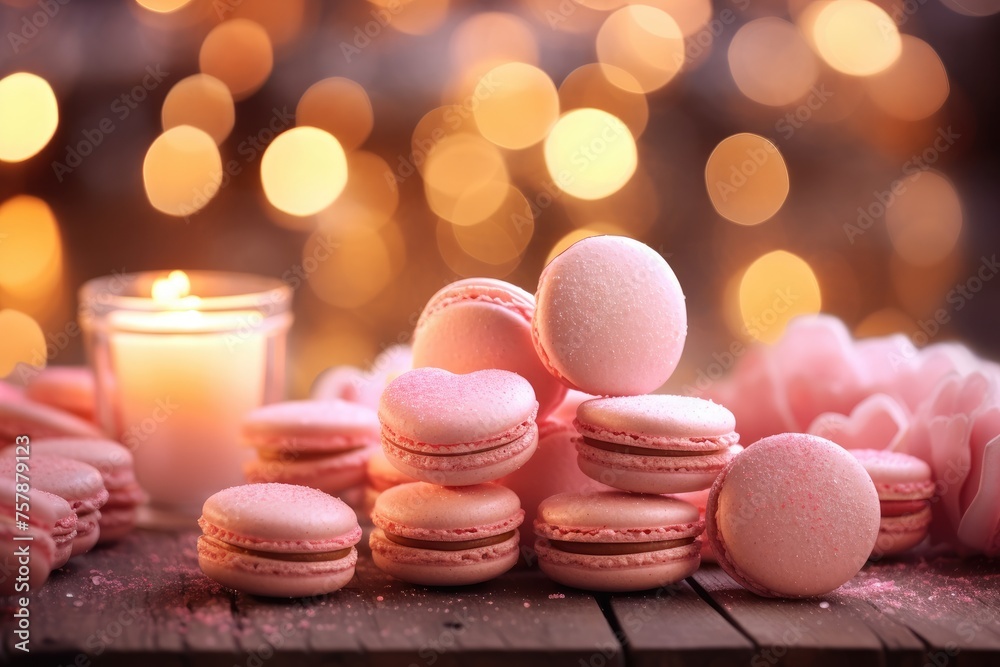 Obraz premium Macarons arranged in the shape of a heart.