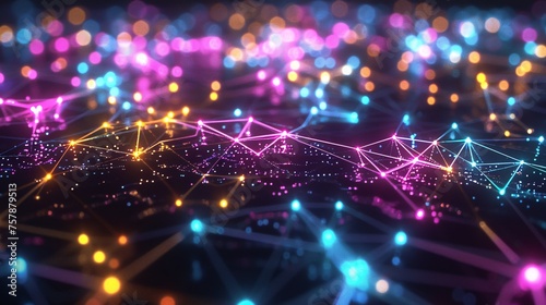 Pulse of the Month Colorful Network of Lights Generative AI
