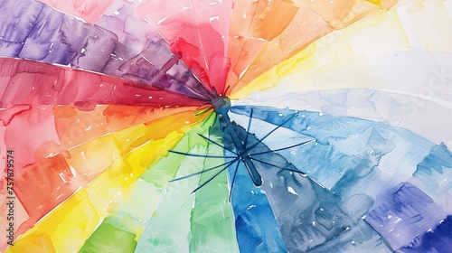 Colorful Rainbow Umbrella Generative AI