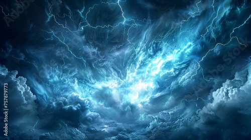 Electrifying Night Sky A Stunning View of Lightning and Clouds Generative AI