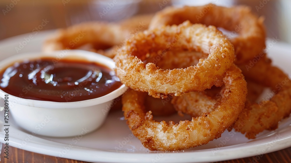 Fried Onion Rings with Ketchup A Delicious and Nostalgic Snack for Any Occasion Generative AI Fried Onion Rings with Ketchup A Delicious and Nostalgic Snack for Any Occasion Generative AI