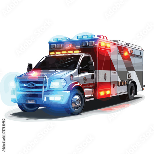 Ambulance rushing to the scene with lights and sirens