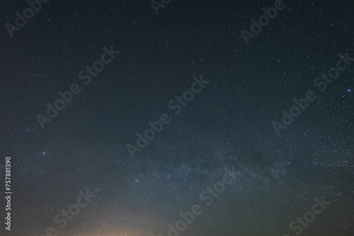 Astrophotography with a wide-angle lens, the milky way and a clear sky.