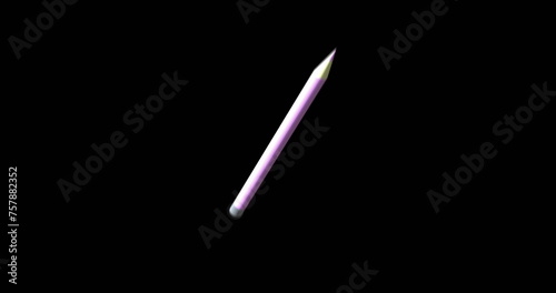 Image of pencil moving on black background