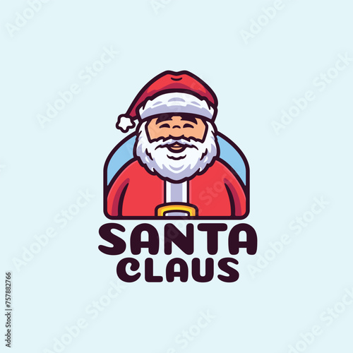 Santa Claus Logo Cartoon Character Vector Illustration © Vectory