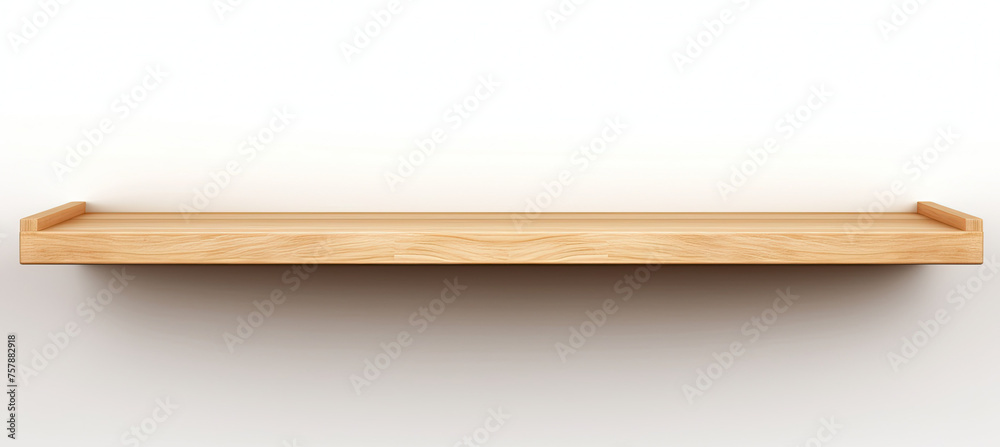 Empty Wooden Shelf Isolated on white background