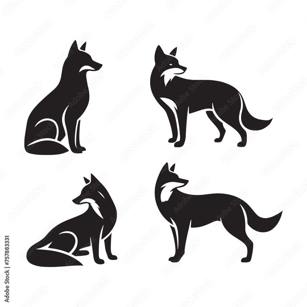 Dingo Silhouette Vector: Dynamic Designs for Wildlife Enthusiasts and Creative Projects, Dingo vector, Dingo Illustration.
