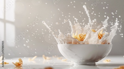 Milk-Soaked Oatmeal A Nutritious and Delicious Breakfast Option Generative AI photo