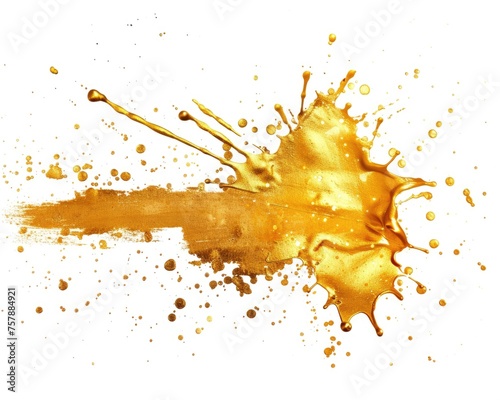 Golden Splatter: Glistering Gold Paint Splash with Spray and Splotch Effect