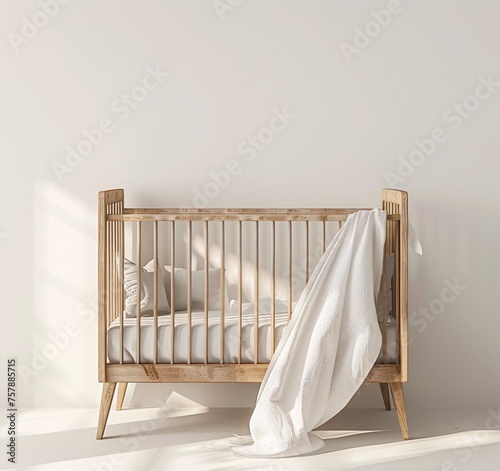 Baby's First Month A Clean, Modern Crib Generative AI © Aryan