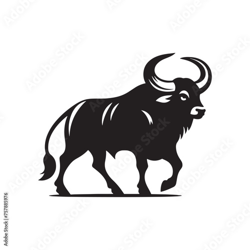 Gaur Silhouette Vectors: Majestic Wild Bull Designs for Wildlife Enthusiasts and Creative Projects. Gaur Vector, Gaur Illustration.