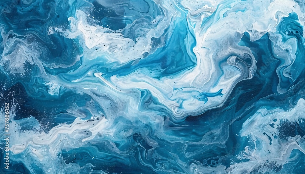 Ocean Waves in Blue and White A Monthly Event Celebration Generative AI