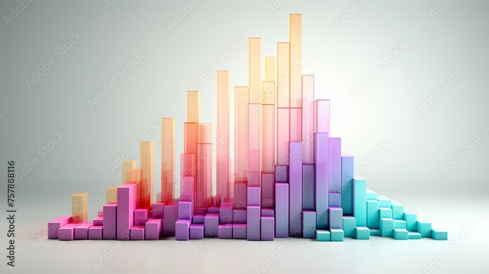 Financial growth chart pastel theme