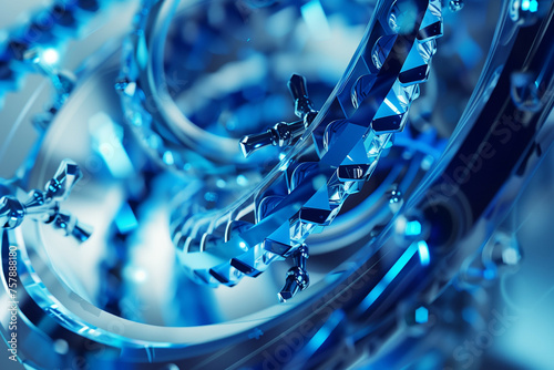 3D rendered abstract medical technology in blue hues 