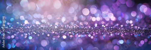 Abstract silver, purple, blue glitter lights, de-focused background 