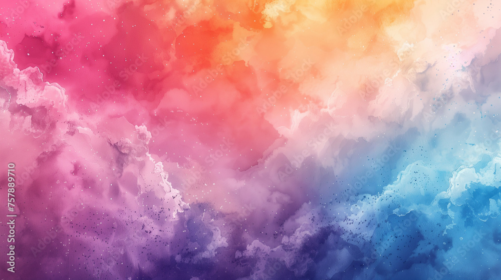 Abstract watercolor background mimicking cloudy sky with color splashes 