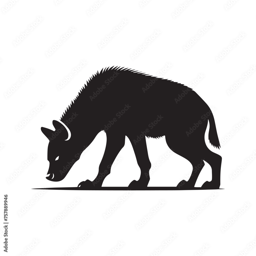 Hyena Silhouette Vector: Predatory Shapes for African Wildlife, Safari Adventure, Hyena vector, Hyena Illustration. Hyena Silhouette Vector: Predatory Shapes for African Wildlife, Safari Adventure, Hyena vector, Hyena Illustration.