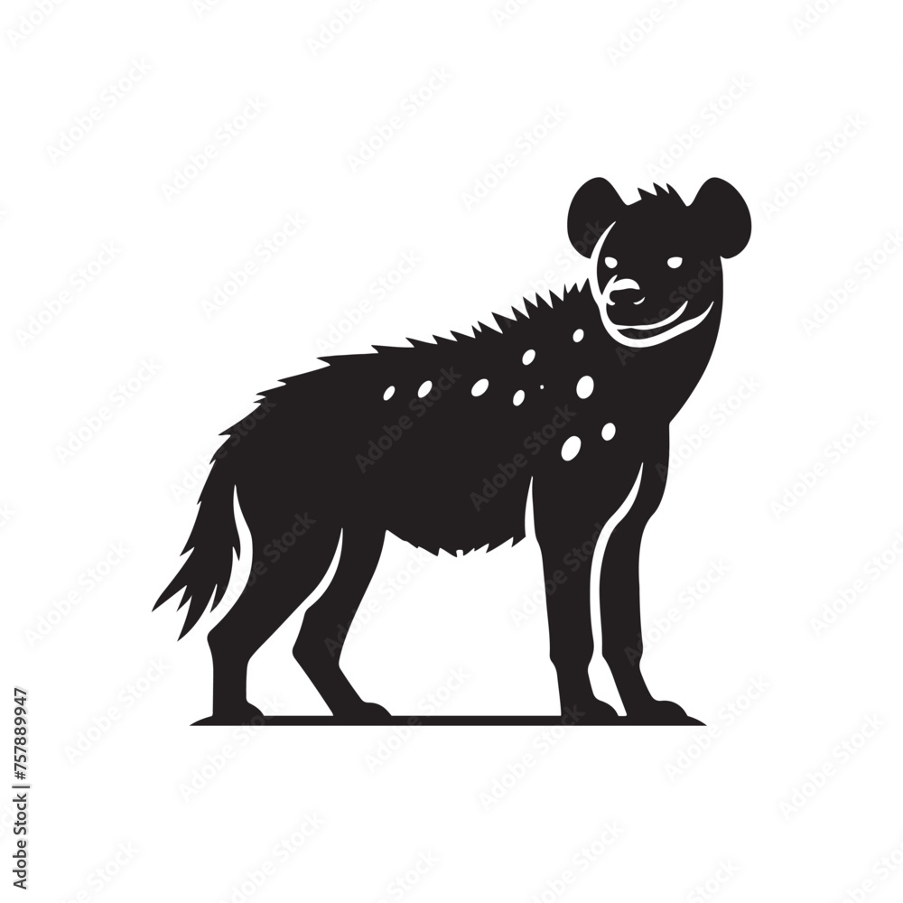 Hyena Silhouette Vector: Predatory Shapes for African Wildlife, Safari Adventure, Hyena vector, Hyena Illustration.