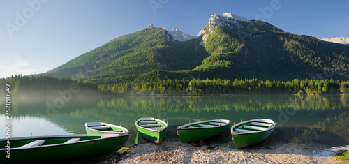 Boote am Hintersee, Berchtesgadener Land, Bayern, Deutschland photo