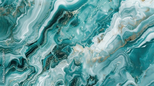Marble background with a colors of teal and blue. Wallpaper, background