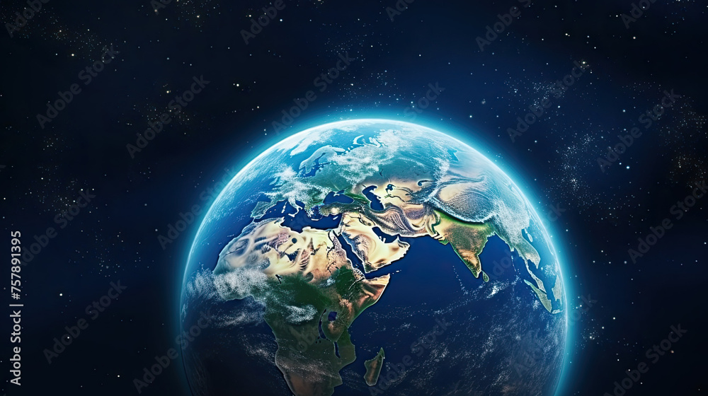 Fototapeta premium Planet Earth globe view from space 