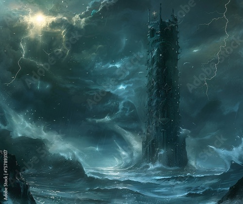 Frozen Ocean A Stormy Night in the World of Fantasy Generative AI