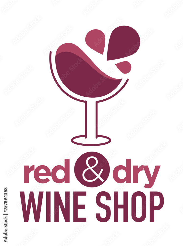 Red and dry, wine shop product from grapes vector Red and dry, wine shop product from grapes vector