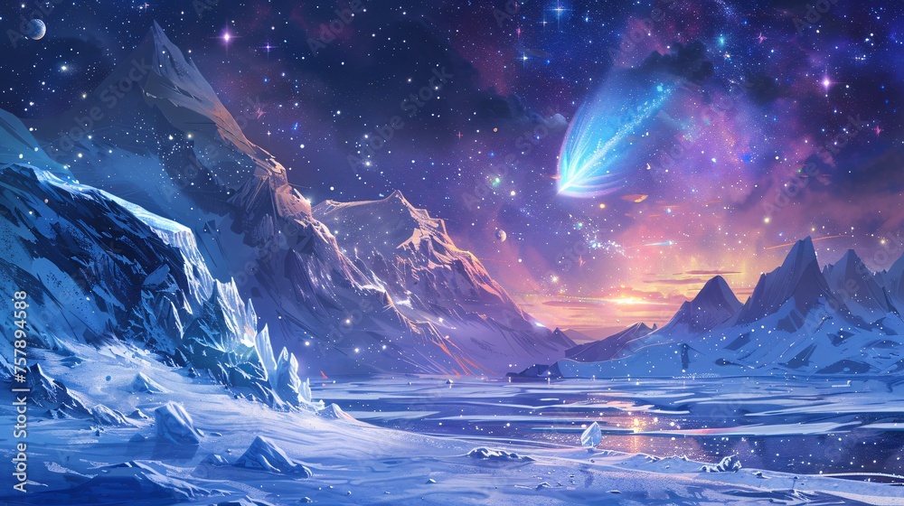 Cosmic Night Sky A Celestial Adventure Generative AI