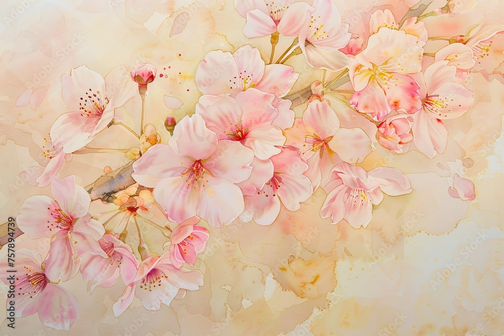 Pink Blossoms in Bloom A Celebration of Spring's Delicate Beauty Generative AI