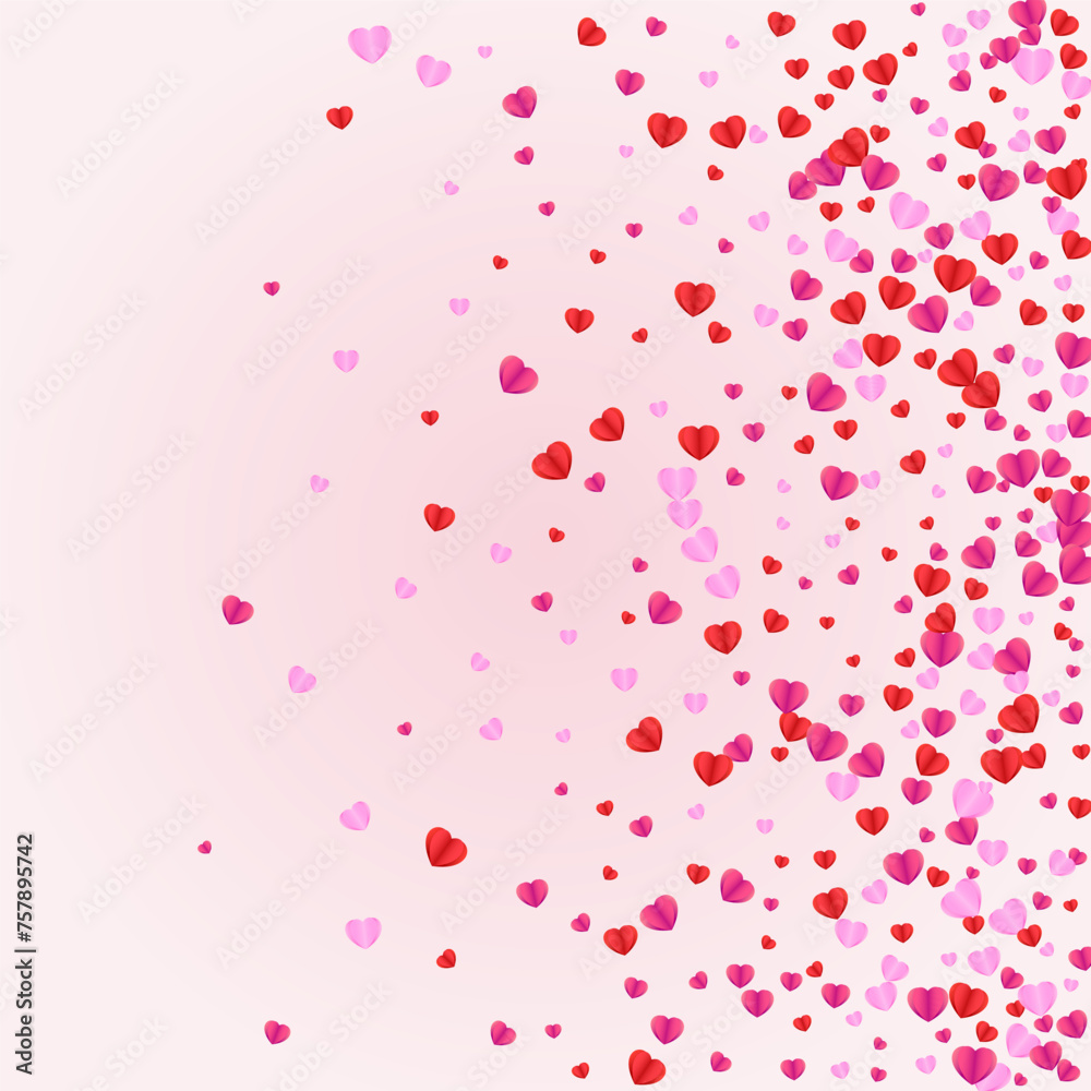 Lilac Heart Background Pink Vector. Fall Backdrop Confetti. Purple Shape Illustration. Fond Confetti Birthday Pattern. Red Volume Frame.