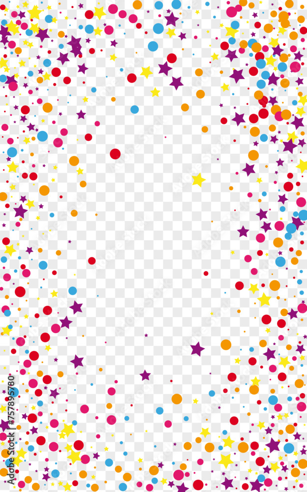 Colorful Polka Background Transparent Vector. Geometric Fiesta Template. Rainbow Group. Multicolored Confetti Fun. Circle Holiday Texture.