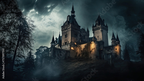 Spooky old gothic castle