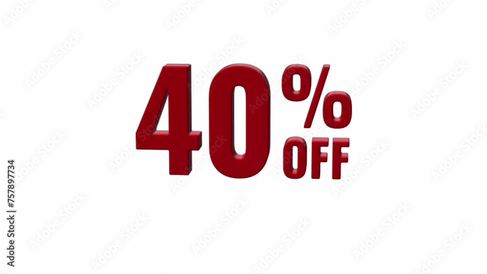40% off discount. Transparent background with alpha channel 