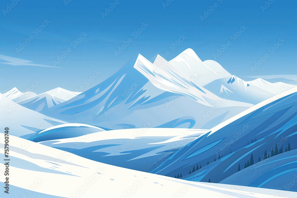 Pristine Winter Mountain Landscape in Broad Daylight – Perfect for Nature, Adventure, and Travel Visuals