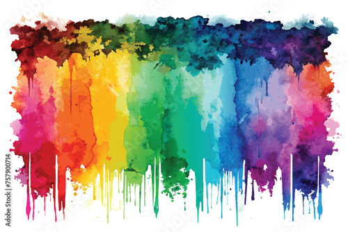 watercolor paint background design with colorful borders and white center  watercolor bleed and fringe vibrant distressed grunge texture