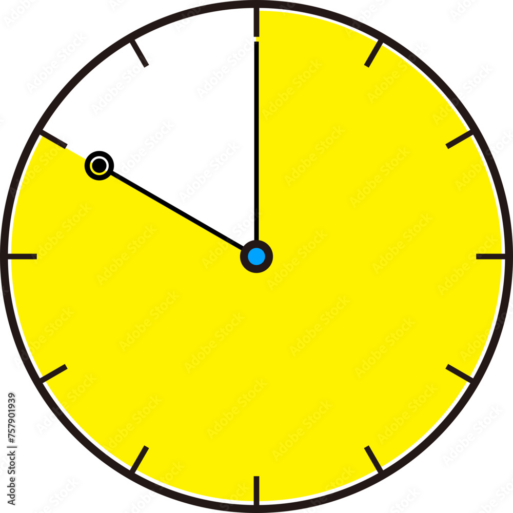 시계와 시간표시 아이콘 일러스트 벡터이미지, 하루 24시간을 표시하고 1시부터 12시까지 소요시간과 대기시간 일정 등에 활용합니다. - obrazy, fototapety, plakaty 
