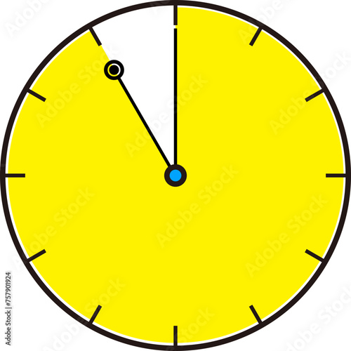 시계와 시간표시 아이콘 일러스트 벡터이미지, 하루 24시간을 표시하고 1시부터 12시까지 소요시간과 대기시간 일정 등에 활용합니다. photo