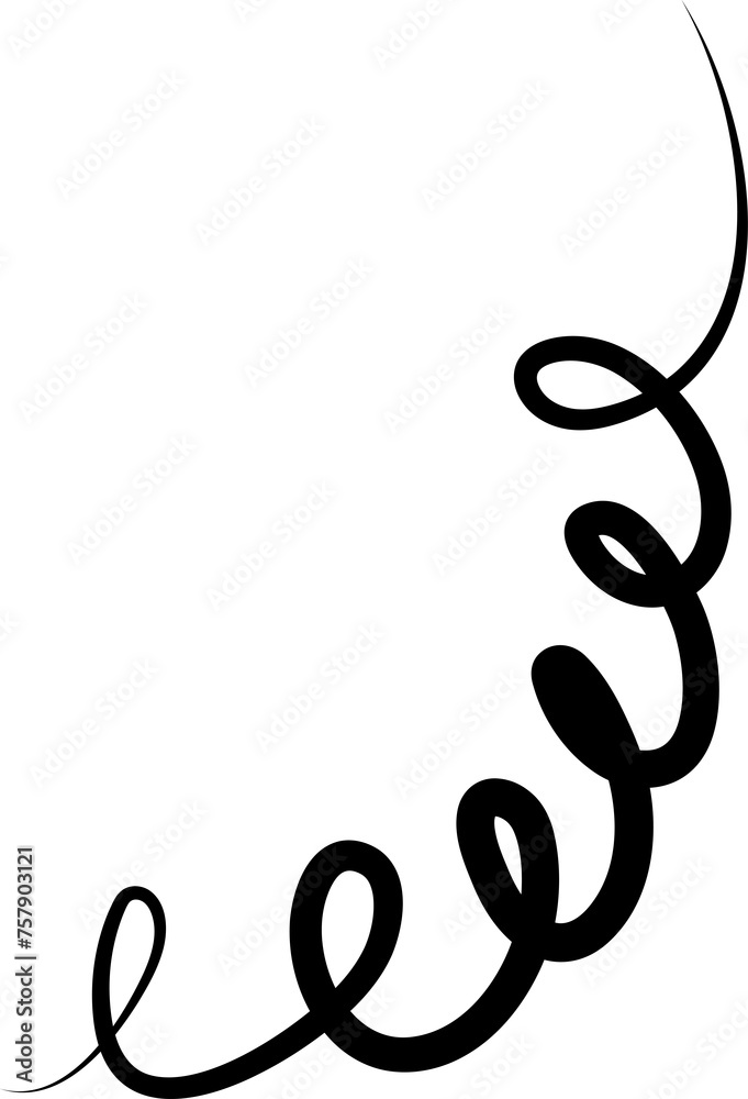 Spiral wave line or curved pattern. Graphic element Spiral wave line or curved pattern. Graphic element