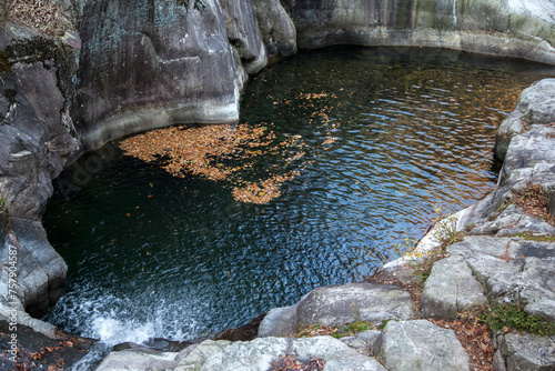 Natural water store in the autumn valley photo