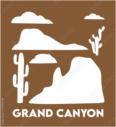 grand canyon with brown background