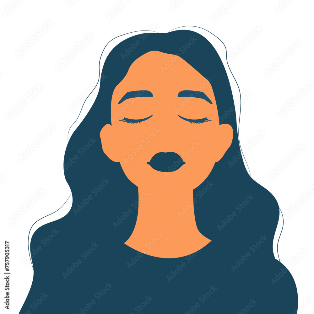 Image of a girl in flat style. Avatar for social networks. Isolated on white background Vector illustration Image of a girl in flat style. Avatar for social networks. Isolated on white background Vector illustration