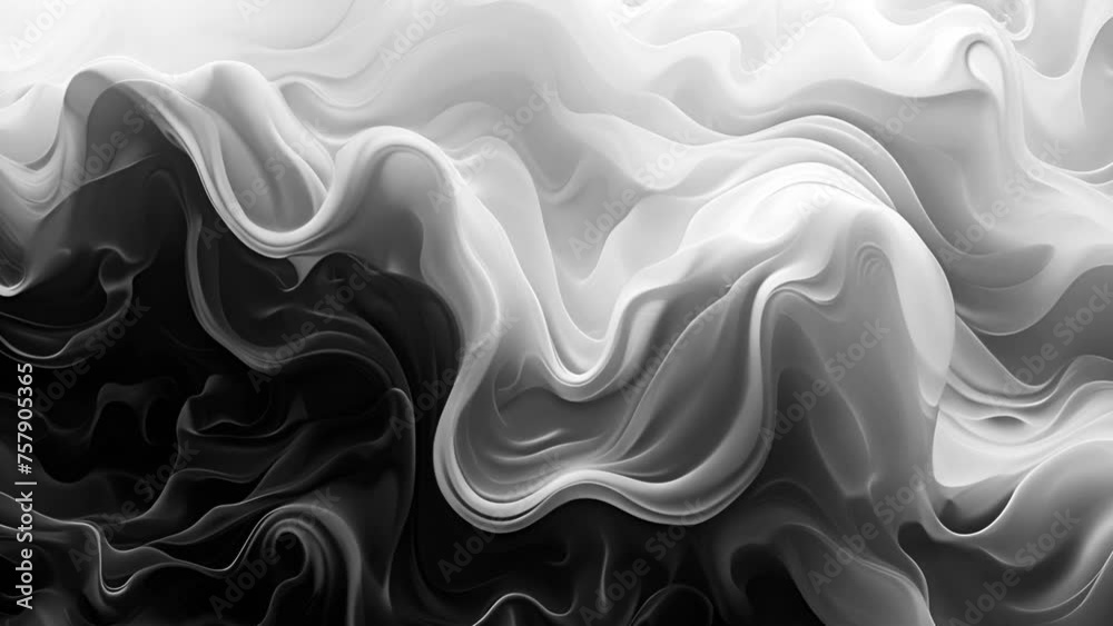 Abstract background of black and white liquid movement. Abstract ...