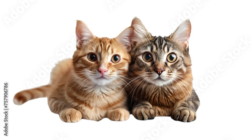 cute two cat near together, concept of pet