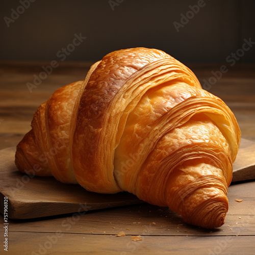 fresh croissant on a table created with Generative Ai