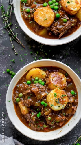 A minimalist interpretation of Lancashire Hotpot a classic English stew