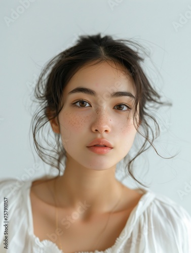Graceful asian woman portrait, Generative AI