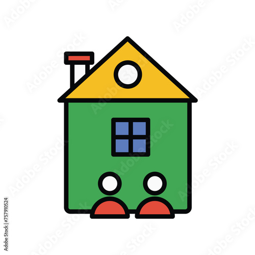 roommate icon with white background vector stock illustration